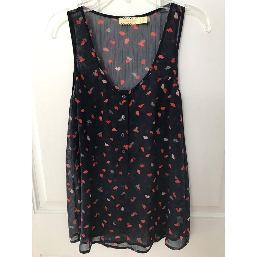 Kisses sleeveless sheer top XS