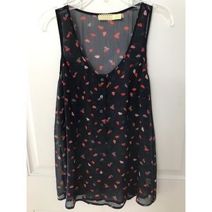 Kisses sleeveless sheer top XS