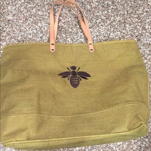 Ballard French bee green olive huge tote