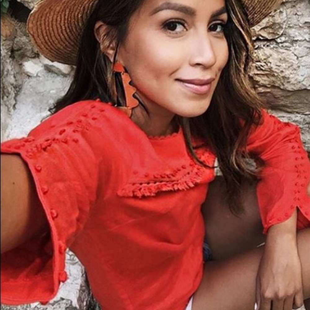 J Crew red shirt!  Seen on Sincerely Jules blog!!!