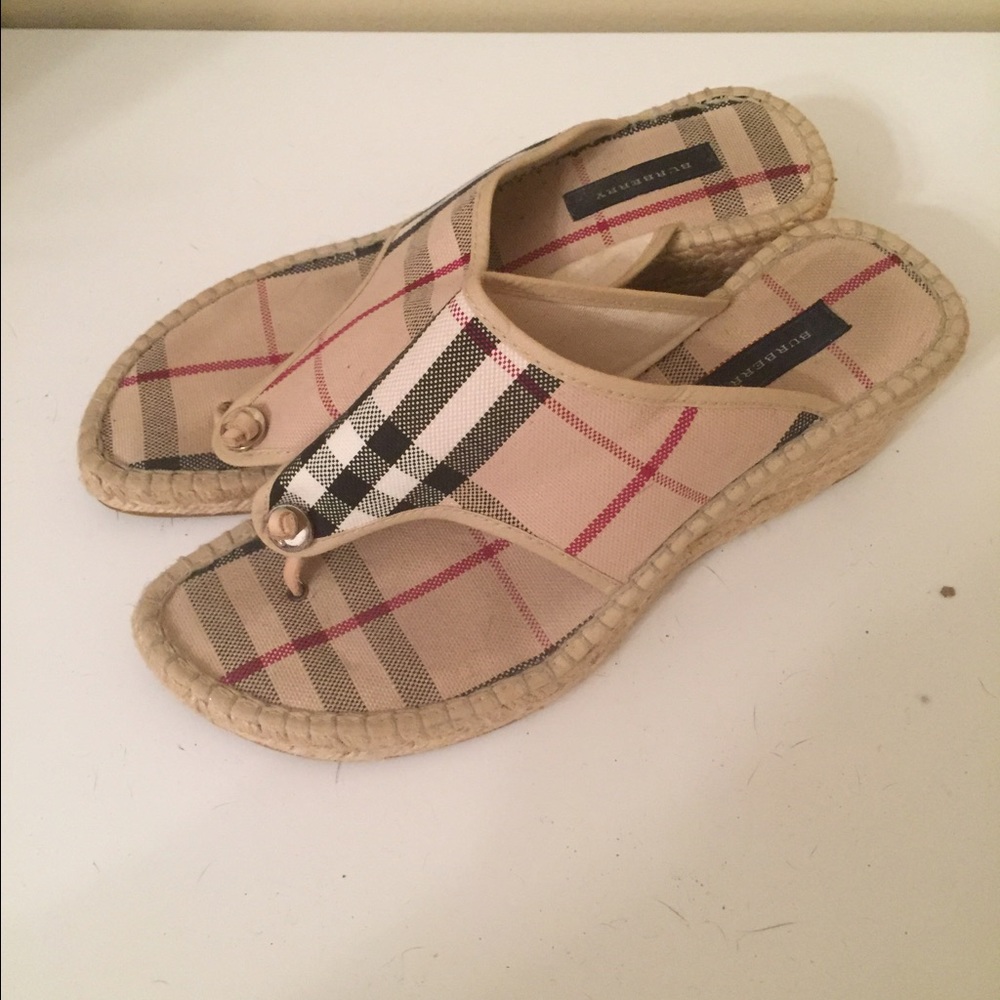 Burberry sandals wedges size 38 size 7/8
