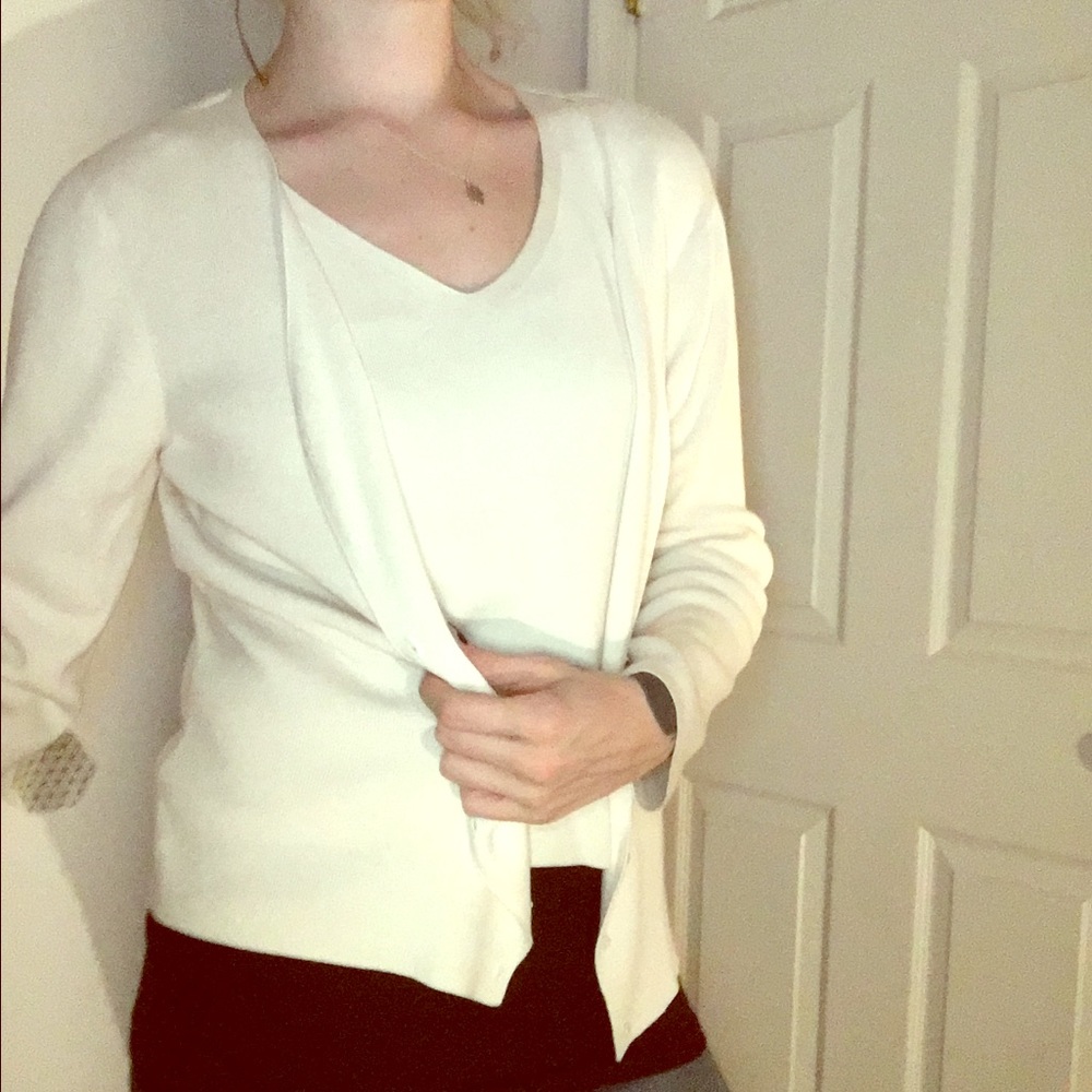 Ann Taylor sleeveless top and matching sweater