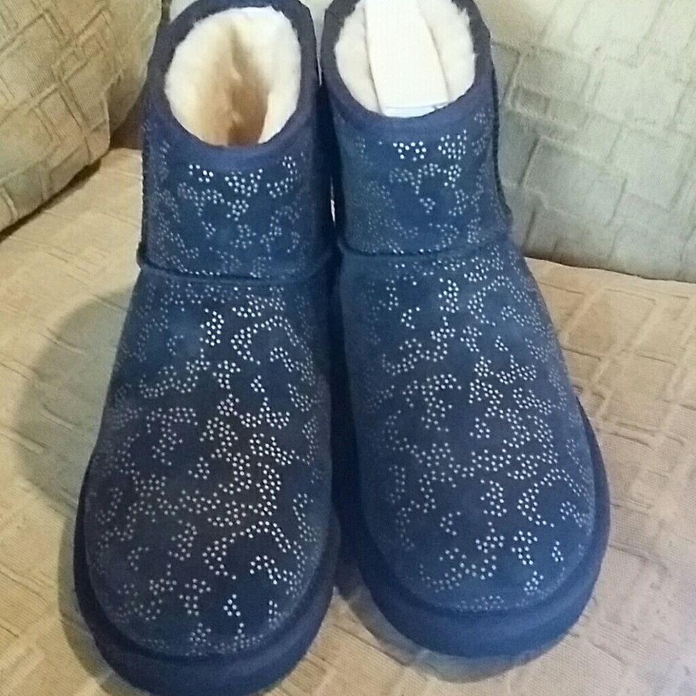 Ugg classic Mini Metallic Conifer Navy Boots