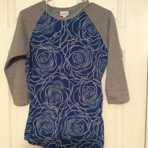 LLR Randy top, XS, blue roses