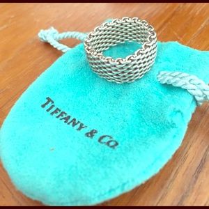 Tiffany & Co. mesh sterling silver ring
