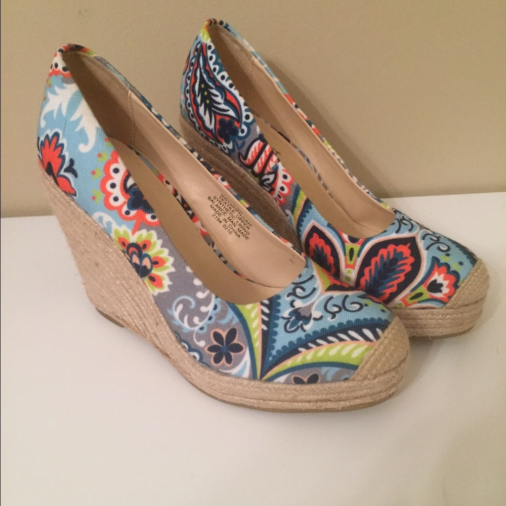Nine West wedges heels pumps multi color size7.5