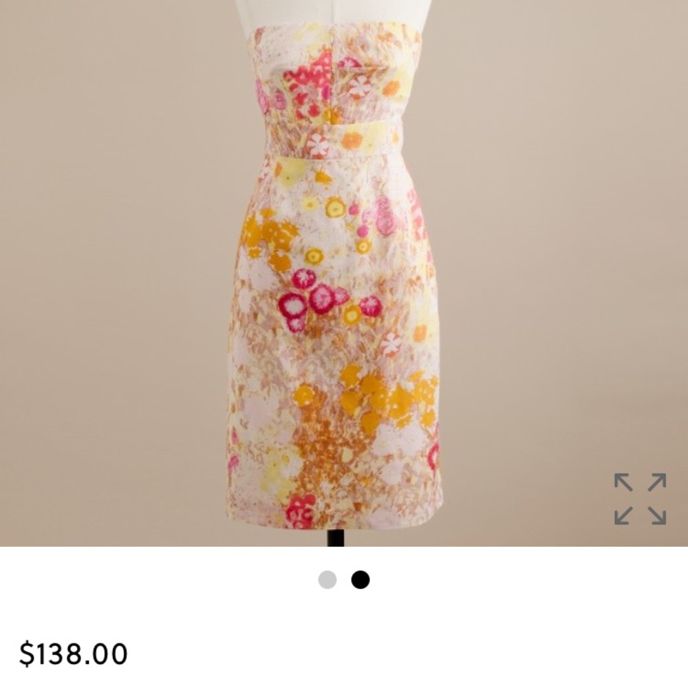 J.Crew Sunshine Peony Strapless Dress, size 4