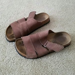 Betula by Birkenstock brown slides size 39