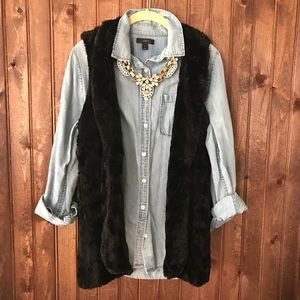 Black fur vest