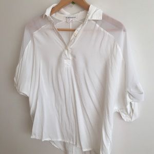 See through white button down/tunic shirt