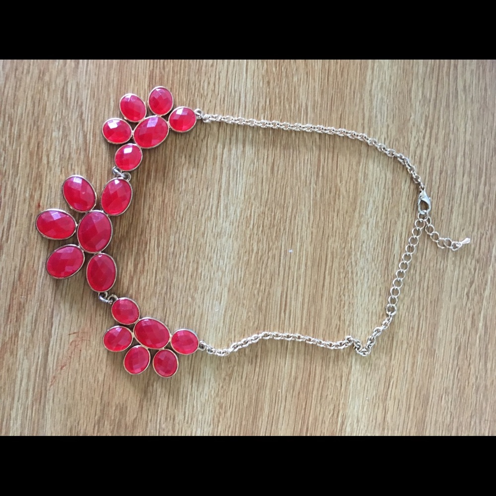 Red statement necklace