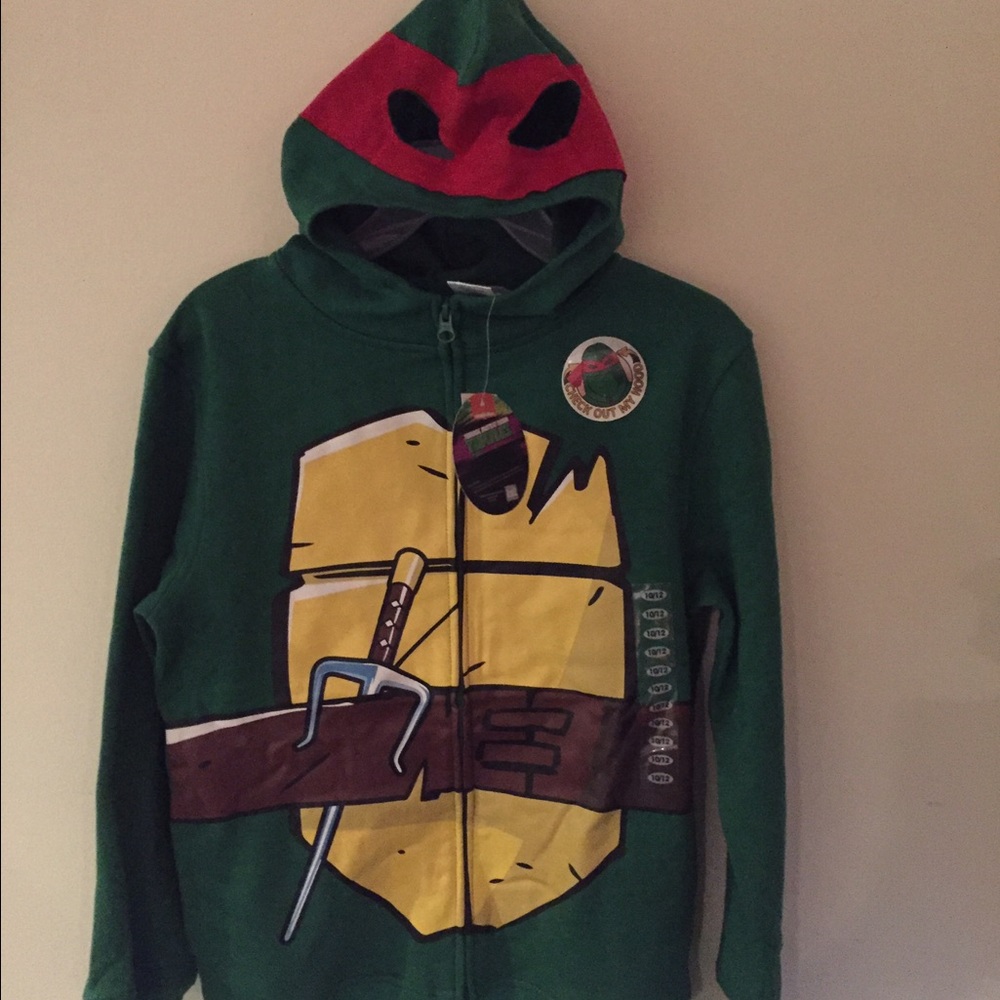 NWT Boys 10/12 TMNT zip up hoodie