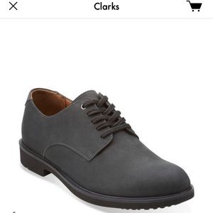 Clarks Black Leather Oxford Shoes