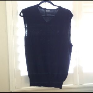 Large black 100% merino wool sweater vest