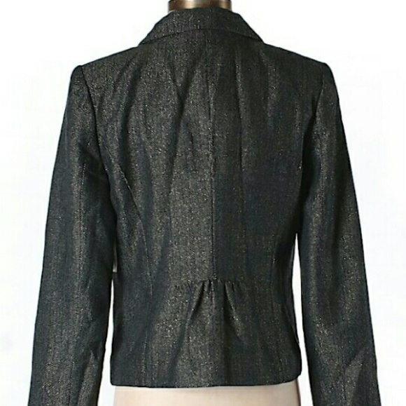 HINGE (Nordstrom) ONE BUTTON MATALLIC BLAZER, MED - Picture 2 of 4
