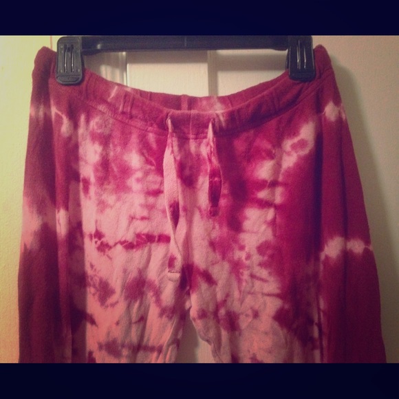 Pink Tie Dye Full Length Leggings / Sweatpants - Picture 2 of 3