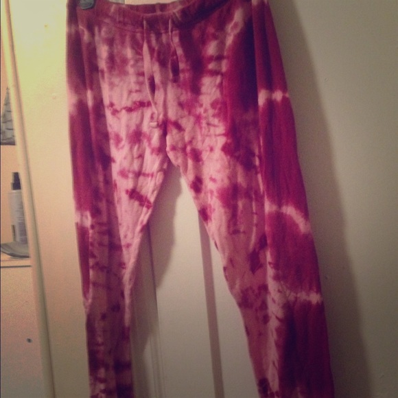 Pink Tie Dye Full Length Leggings / Sweatpants - Picture 1 of 3