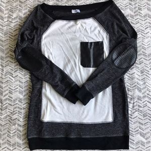 Tobi scoop neck color block sweater