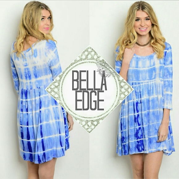 Bella Edge Dresses Cloud Blue White Tie Dye Babydoll Dress Poshmark
