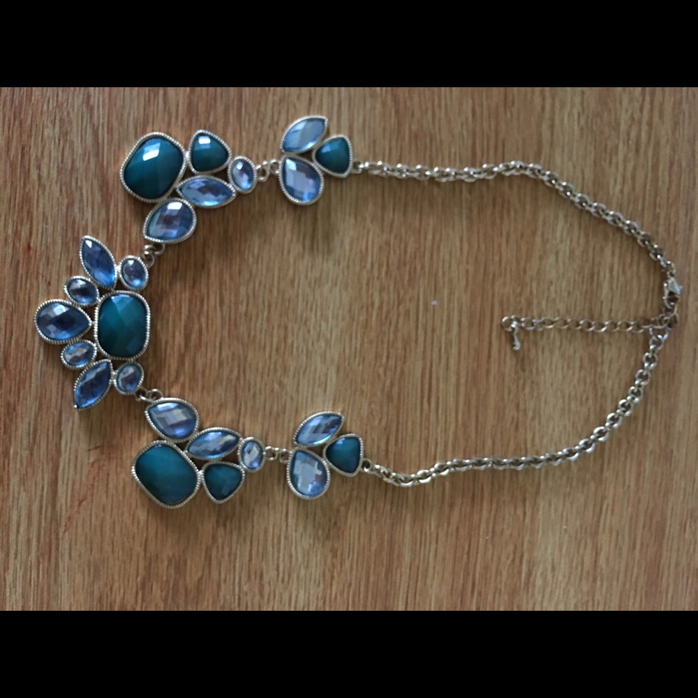 Blue and green statement necklace