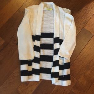 SOLD! Black And White Striped Knitted Sweater