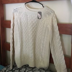 White knit sweater