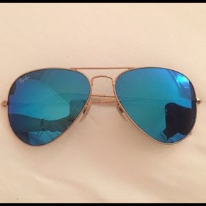 Authentic mirror blue Ray Ban Aviators