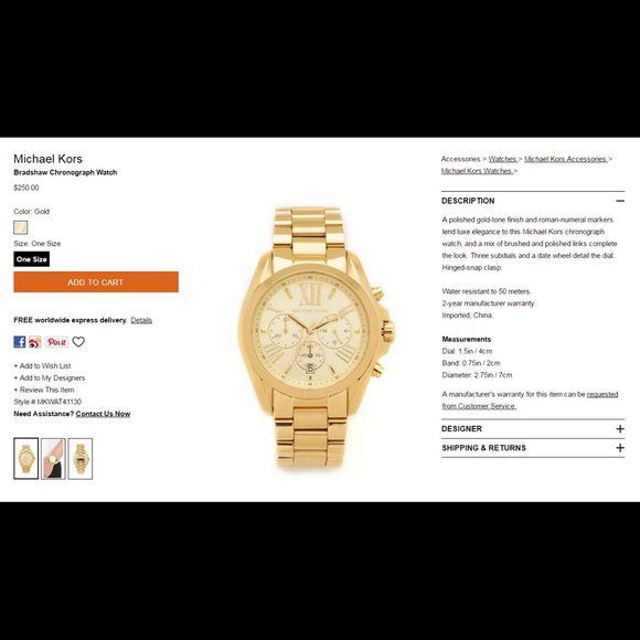 Michael Kors Unisex Chronograph Watch
