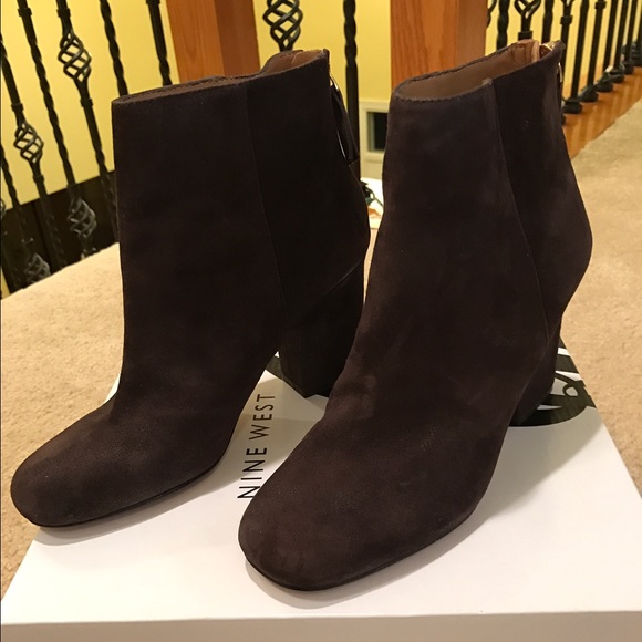 Nine West Shoes - NineWest  Chunky Heel Booties 7M brown -BRAND NEW