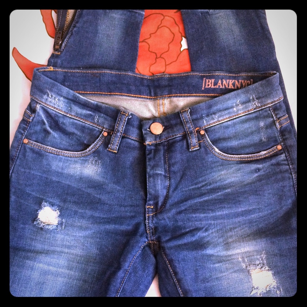 Blank NYC distressed ankle skinny jean