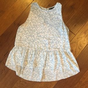 SOLD! Baby Blue And White Sleeveless Hugh Low Top