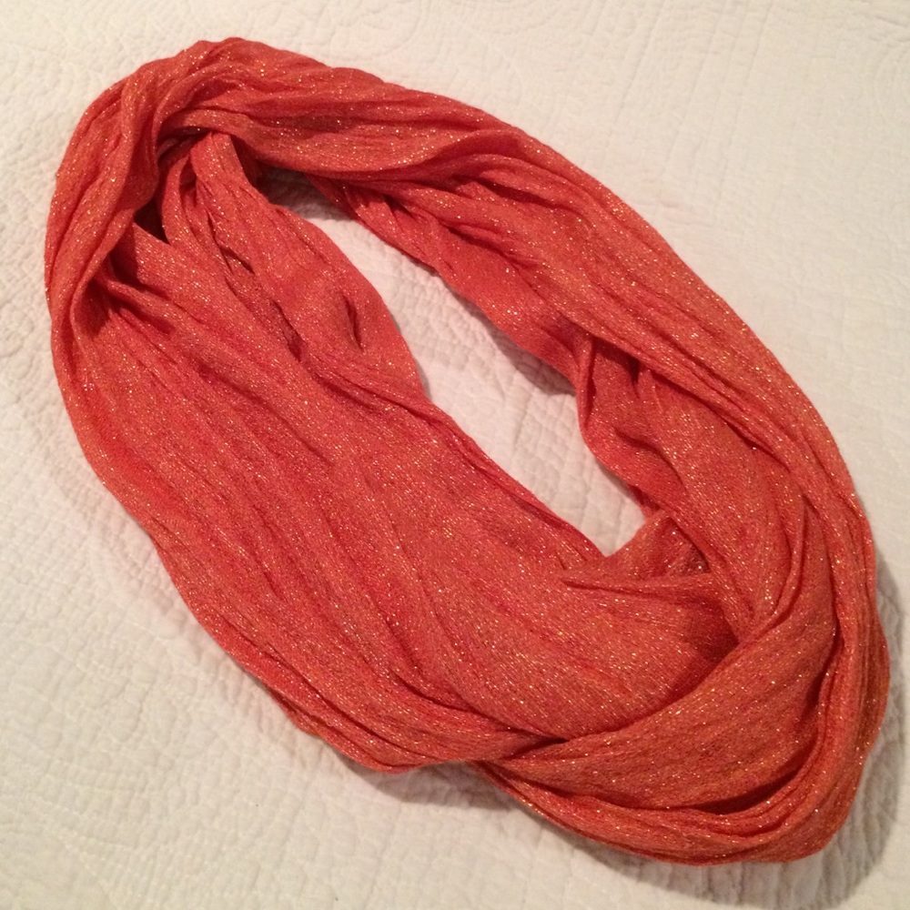 Orange sparkle infinity scarf