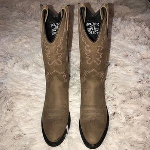 Brown cowboy boots