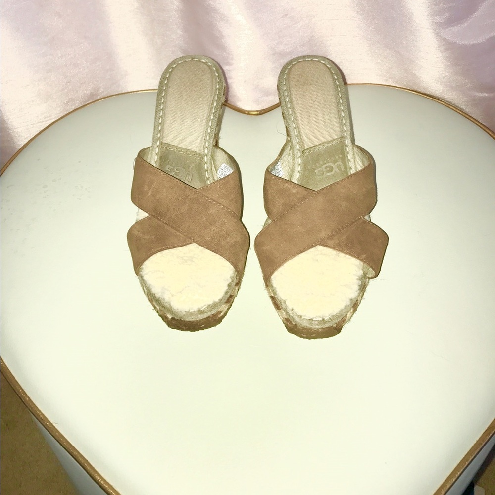 UGG Australia Suede Leather Wedge Sandals size 7
