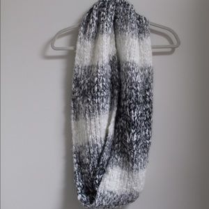 Gray Knit Infinity Scarf