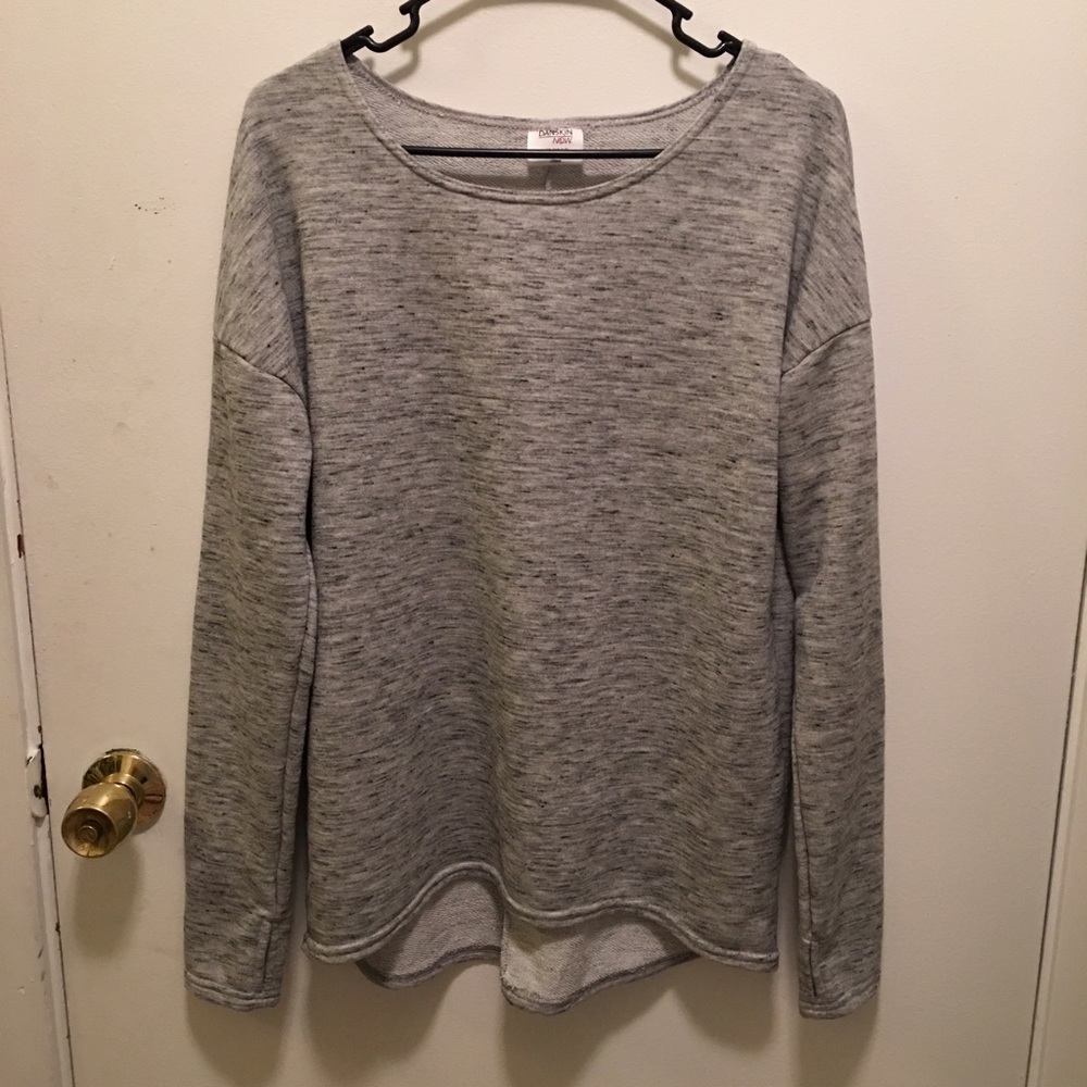 NEW Gray Slouchy "off-the-shoulder" Sweatshirt
