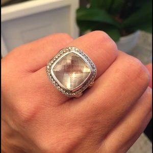 David Yurman 14 mm Diamond and Prasiolite ring!