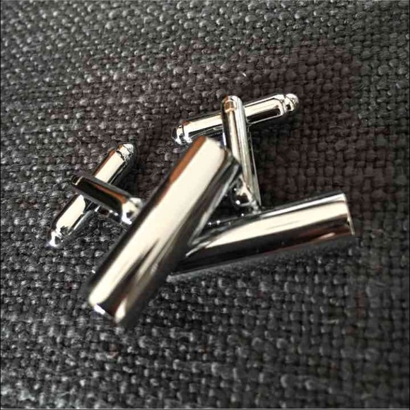 Silver Bar Cuff Links - Picture 2 of 2