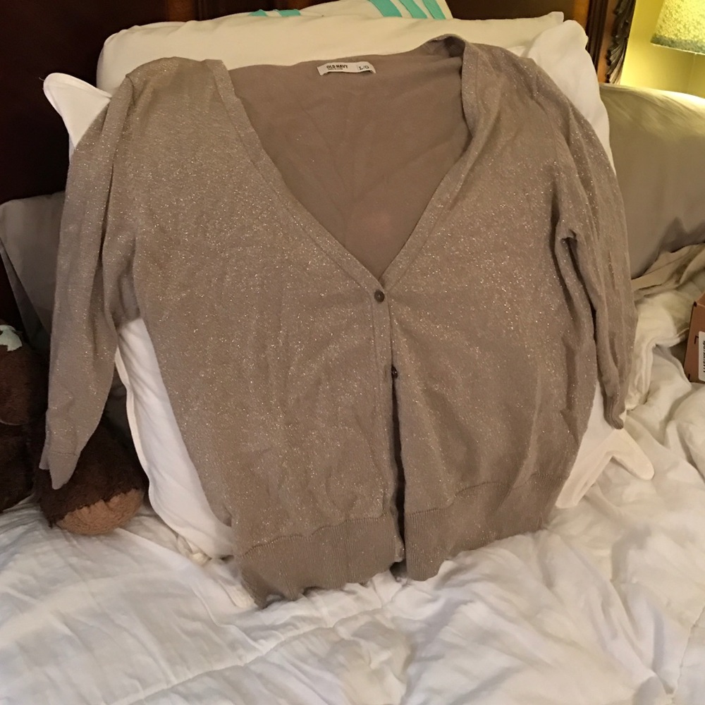 3/4 sleeve gold cardigan
