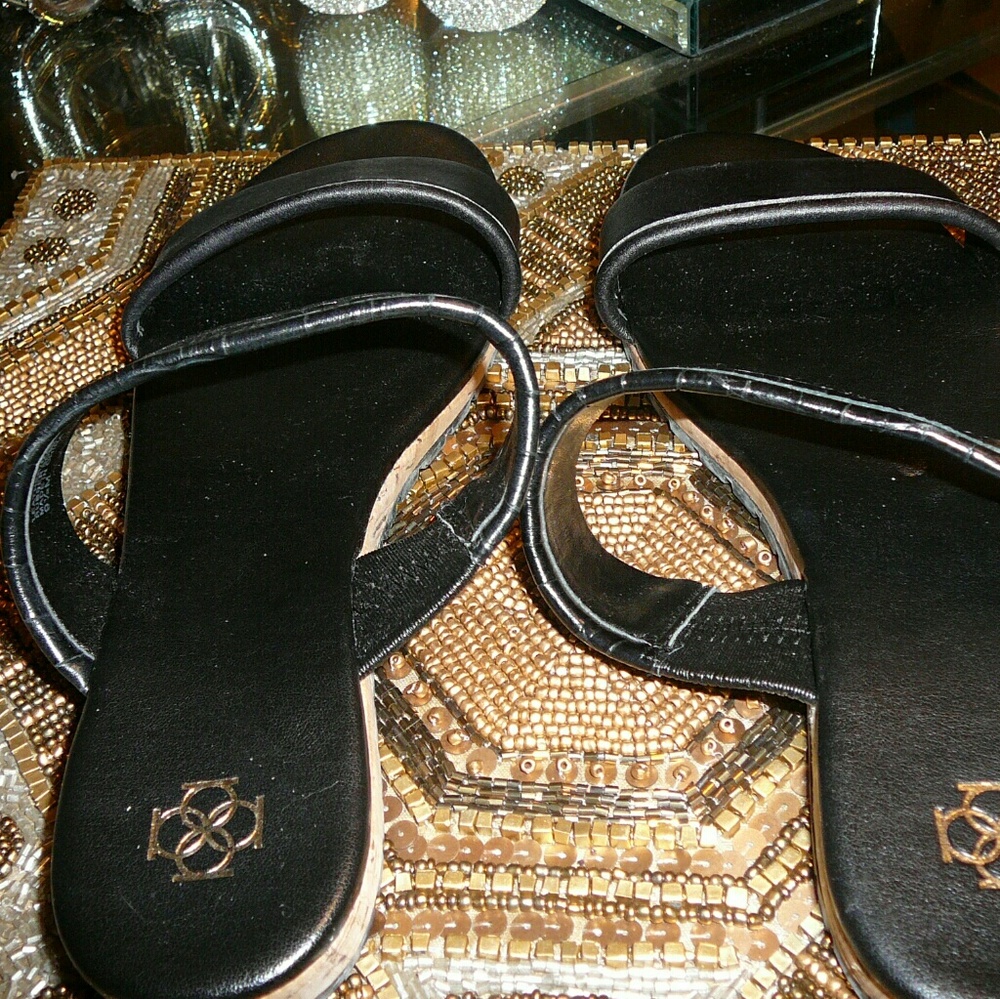 Ann Taylor Black Sandals Size 9.5