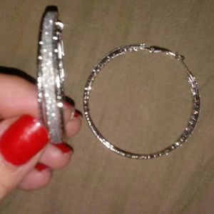 Silver hoop earrings