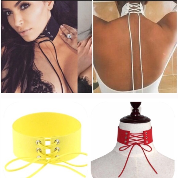 Lace up Choker - Picture 2 of 4