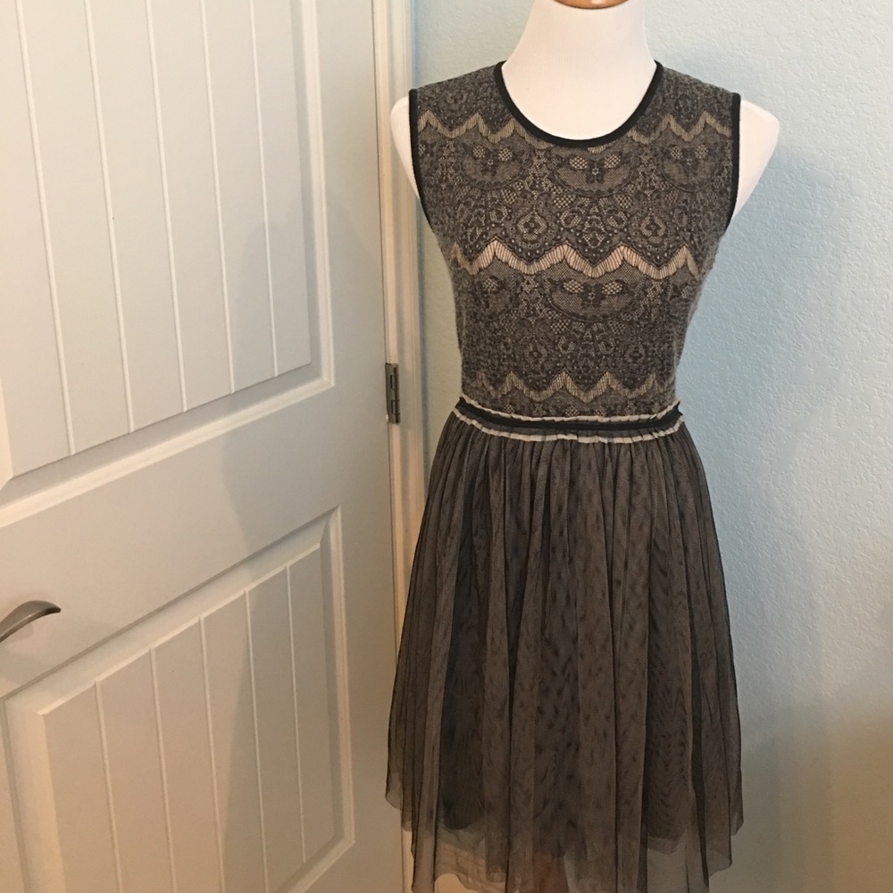 Anthropologie sweater tulle dress