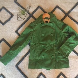 Green Corduroy Pea Coat