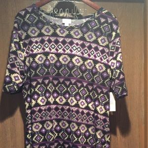LuLaRoe Patterned Julia Dress, Purple