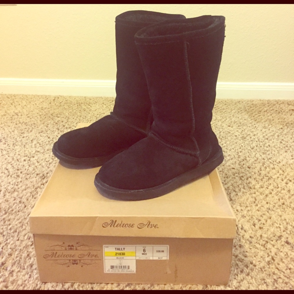 Melrose Avenue Black Fur Boots