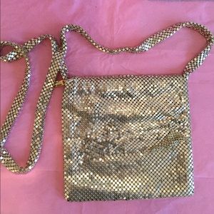 Gold cross body bag