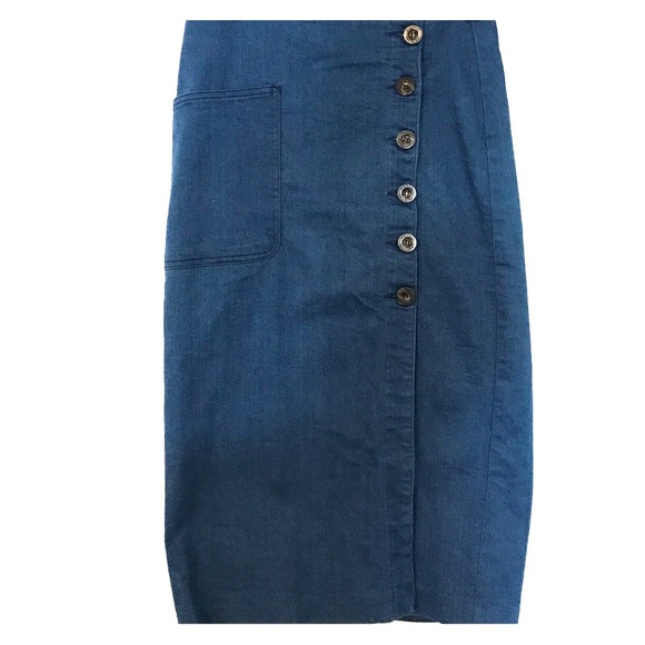 RACHEL Rachel Roy Denim Midi Skirt - Picture 1 of 3