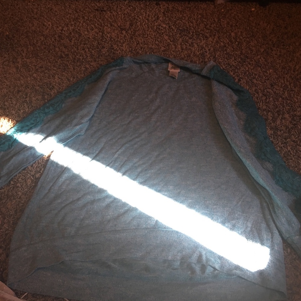 A blue long sleeve shirt