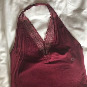 Burgundy Halter One Piece